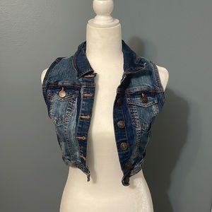 Crop Jean vest jacket